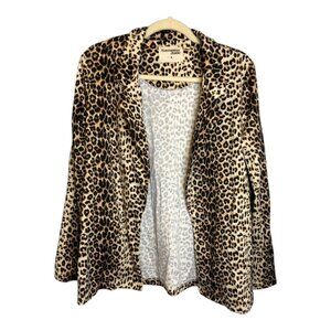 Savanna Jane Jacket Women's Size Medium Open Front Animal Print Cheetah